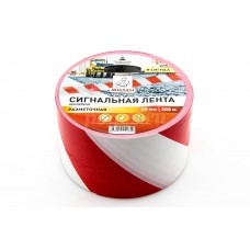 Сигнальная лента 75мм*200м (красно-белая)